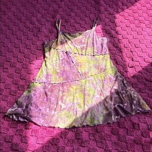 Wild Fable XXL Green and Purple Textured Tie Dye Mini Dress